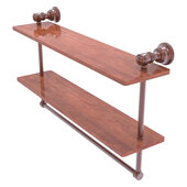  Carolina Collection 22'' Double Wood Shelf with Towel Bar in Antique Copper, 22'' W x 5-9/16'' D x 9-1/2'' H