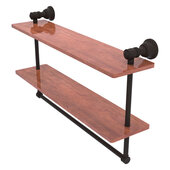  Carolina Collection 22'' Double Wood Shelf with Towel Bar in Oil Rubbed Bronze, 22'' W x 5-9/16'' D x 9-1/2'' H