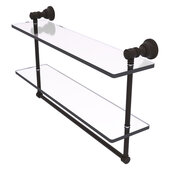  Carolina Collection 22'' Double Glass Shelf with Towel Bar in Oil Rubbed Bronze, 22'' W x 5-9/16'' D x 9-1/2'' H