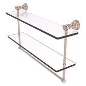  Carolina Collection 22'' Double Glass Shelf with Towel Bar in Antique Pewter, 22'' W x 5-9/16'' D x 9-1/2'' H
