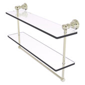  Carolina Collection 22'' Double Glass Shelf with Towel Bar in Polished Nickel, 22'' W x 5-9/16'' D x 9-1/2'' H