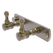  Carolina Collection 2-Position Multi Hook in Antique Brass, 5-1/2'' W x 2-3/8'' D x 2-1/8'' H