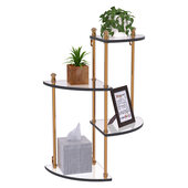  Carolina Collection 4-Tier Glass Wall Shelf in Brushed Bronze, 16'' W x 8-1/2'' D x 22'' H