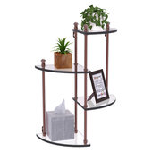  Carolina Collection 4-Tier Glass Wall Shelf in Antique Copper, 16'' W x 8-1/2'' D x 22'' H