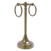  Carolina Collection 2-Ring Guest Towel Stand in Antique Brass, 5-1/2'' W x 5-1/2'' D x 14'' H