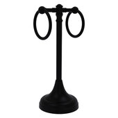  Carolina Collection 2-Ring Guest Towel Stand in Matte Black, 5-1/2'' W x 5-1/2'' D x 14'' H