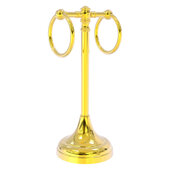  Carolina Collection 2-Ring Guest Towel Stand in Polished Brass, 5-1/2'' W x 5-1/2'' D x 14'' H