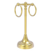  Carolina Collection 2-Ring Guest Towel Stand in Satin Brass, 5-1/2'' W x 5-1/2'' D x 14'' H