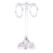  Carolina Collection 2-Ring Guest Towel Stand in Satin Chrome, 5-1/2'' W x 5-1/2'' D x 14'' H
