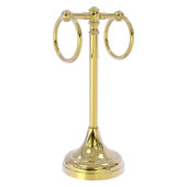  Carolina Collection 2-Ring Guest Towel Stand in Unlacquered Brass, 5-1/2'' W x 5-1/2'' D x 14'' H
