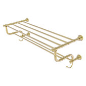  Carolina Collection 36'' Towel Shelf with Double Towel Bar in Unlacquered Brass, 38'' W x 12-1/2'' D x 10-5/8'' H