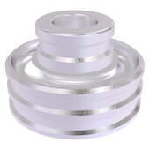  Modern Collection Bevel Reversible Round Candle Holder in Satin Chrome, 2-3/4'' Diameter x 2-3/4'' D x 1-3/4'' H