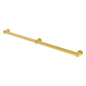  Cube Design Collection Reeded 3 Post Grab Bar in Polished Brass, 50-1/4'' W x 3'' D x 2-1/4'' H