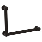  Cube Design Collection 12'' x 18'' Reeded 90 Degree Left Hand Grab Bar in Oil Rubbed Bronze, 20'' W x 3-1/2'' D x 14'' H