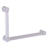  Cube Design Collection 12'' x 18'' Reeded 90 Degree Left Hand Grab Bar in Satin Chrome, 20'' W x 3-1/2'' D x 14'' H
