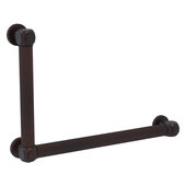  Cube Design Collection 12'' x 18'' Reeded 90 Degree Left Hand Grab Bar in Venetian Bronze, 20'' W x 3-1/2'' D x 14'' H