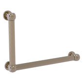  Cube Design Collection 24'' x 30'' Reeded 90 Degree Left Hand Grab Bar in Antique Pewter, 32'' W x 3-1/2'' D x 26'' H