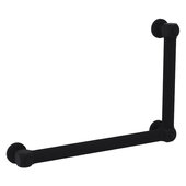  Cube Design Collection 12'' x 18'' Reeded 90 Degree Right Hand Grab Bar in Matte Black, 20'' W x 3-1/2'' D x 14'' H