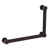  Cube Design Collection 12'' x 18'' Reeded 90 Degree Right Hand Grab Bar in Venetian Bronze, 20'' W x 3-1/2'' D x 14'' H