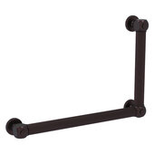  Cube Design Collection 18'' x 24'' Reeded 90 Degree Right Hand Grab Bar in Antique Bronze, 26'' W x 3-1/2'' D x 20'' H