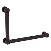  Cube Design Collection 12'' x 18'' Smooth 90 Degrees Left Hand Grab Bar in Antique Bronze, 20'' W x 3-1/2'' D x 14'' H