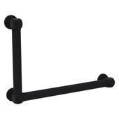  Cube Design Collection 12'' x 18'' Smooth 90 Degrees Left Hand Grab Bar in Matte Black, 20'' W x 3-1/2'' D x 14'' H