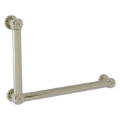  Cube Design Collection 12'' x 18'' Smooth 90 Degrees Left Hand Grab Bar in Polished Nickel, 20'' W x 3-1/2'' D x 14'' H