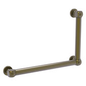  Cube Design Collection 12'' x 18'' Smooth 90 Degrees Right Hand Grab Bar in Antique Brass, 20'' W x 3-1/2'' D x 14'' H