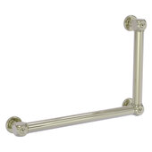  Cube Design Collection 12'' x 18'' Smooth 90 Degrees Right Hand Grab Bar in Polished Nickel, 20'' W x 3-1/2'' D x 14'' H