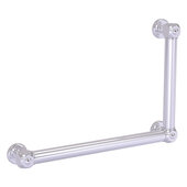  Cube Design Collection 12'' x 18'' Smooth 90 Degrees Right Hand Grab Bar in Satin Chrome, 20'' W x 3-1/2'' D x 14'' H