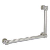  Cube Design Collection 12'' x 18'' Smooth 90 Degrees Right Hand Grab Bar in Satin Nickel, 20'' W x 3-1/2'' D x 14'' H
