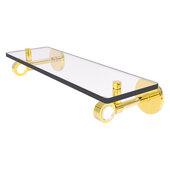  Clearview Collection 16'' Glass Shelf with Smooth Accent in Polished Brass, 16'' W x 5-5/8'' D x 3-5/16'' H