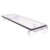  Clearview Collection 16'' Glass Shelf with Smooth Accent in Polished Chrome, 16'' W x 5-5/8'' D x 3-5/16'' H