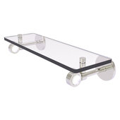  Clearview Collection 16'' Glass Shelf with Smooth Accent in Satin Nickel, 16'' W x 5-5/8'' D x 3-5/16'' H