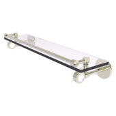  Clearview Collection 22'' Glass Shelf with Gallery Rail and Smooth Accent in Polished Nickel, 22'' W x 5-5/8'' D x 3-3/4'' H