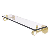  Clearview Collection 22'' Glass Shelf with Smooth Accent in Satin Brass, 22'' W x 5-5/8'' D x 3-5/16'' H