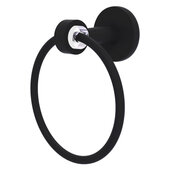  Clearview Collection Towel Ring with Smooth Accent in Matte Black, 6'' Diameter x 3-13/16'' D x 7-3/16'' H