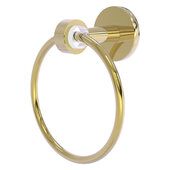  Clearview Collection Towel Ring with Smooth Accent in Unlacquered Brass, 6'' Diameter x 3-13/16'' D x 7-3/16'' H