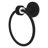  Clearview Collection Towel Ring with Dotted Accents in Matte Black, 6'' Diameter x 3-13/16'' D x 7-3/16'' H