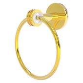  Clearview Collection Towel Ring with Dotted Accents in Polished Brass, 6'' Diameter x 3-13/16'' D x 7-3/16'' H