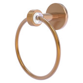  Clearview Collection Towel Ring with Grooved Accents in Brushed Bronze, 6'' Diameter x 3-13/16'' D x 7-3/16'' H