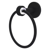  Clearview Collection Towel Ring with Grooved Accents in Matte Black, 6'' Diameter x 3-13/16'' D x 7-3/16'' H