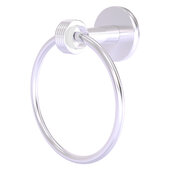  Clearview Collection Towel Ring with Grooved Accents in Satin Chrome, 6'' Diameter x 3-13/16'' D x 7-3/16'' H