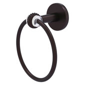 Clearview Collection Towel Ring with Twisted Accents in Antique Bronze, 6'' Diameter x 3-13/16'' D x 7-3/16'' H