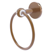  Clearview Collection Towel Ring with Twisted Accents in Brushed Bronze, 6'' Diameter x 3-13/16'' D x 7-3/16'' H