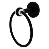  Clearview Collection Towel Ring with Twisted Accents in Matte Black, 6'' Diameter x 3-13/16'' D x 7-3/16'' H