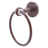  Clearview Collection Towel Ring with Twisted Accents in Antique Copper, 6'' Diameter x 3-13/16'' D x 7-3/16'' H