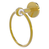  Clearview Collection Towel Ring with Twisted Accents in Polished Brass, 6'' Diameter x 3-13/16'' D x 7-3/16'' H