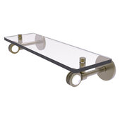  Clearview Collection 16'' Glass Shelf with Dotted Accents in Antique Brass, 16'' W x 5-5/8'' D x 3-5/16'' H