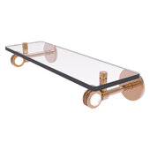  Clearview Collection 16'' Glass Shelf with Dotted Accents in Brushed Bronze, 16'' W x 5-5/8'' D x 3-5/16'' H